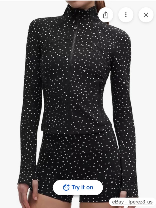 lululemon athletica Tops - Lululemon Define Cropped Jacket Nulu SOLD OUT Black/Heart Scattered size 10 NWT